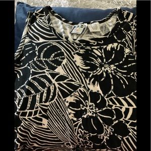 Dark blue and white embellished tank top